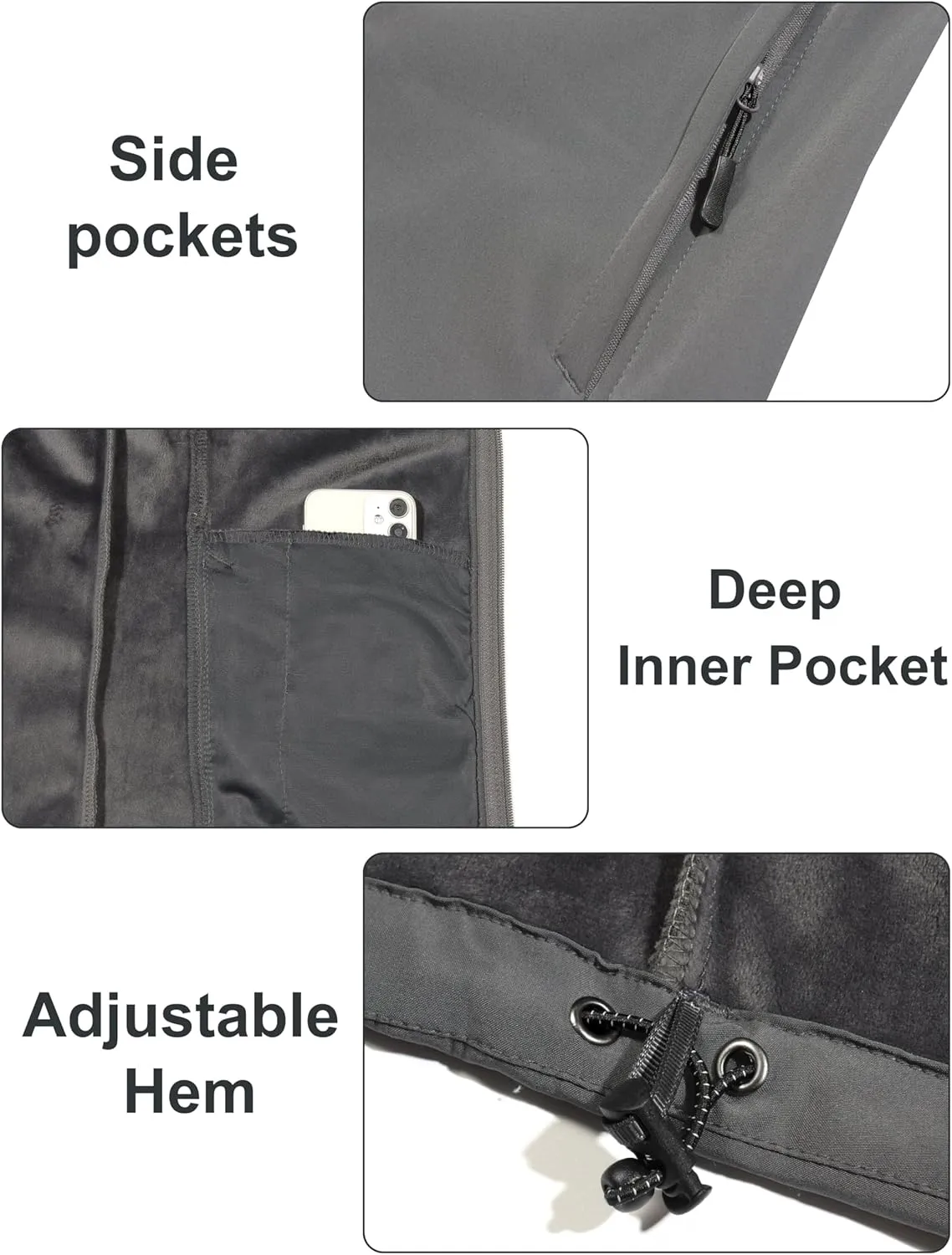 Little Donkey Andy Women's Lightweight Stand Collar Jacket Water Resistant Windbreaker Fleece Lined Warm Coat