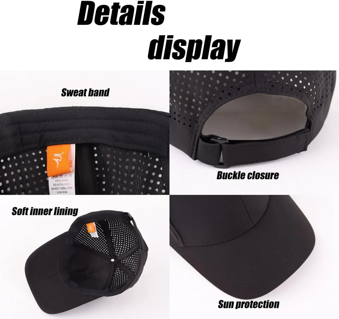 LLmoway Breathable Quick-Dry Baseball Cap UV Protection 6-Panel Ventilated Adjustable Hat Men Women Running Golf Hiking