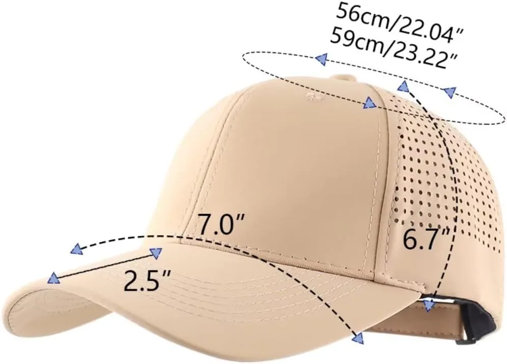 LLmoway Breathable Quick-Dry Baseball Cap UV Protection 6-Panel Ventilated Adjustable Hat Men Women Running Golf Hiking