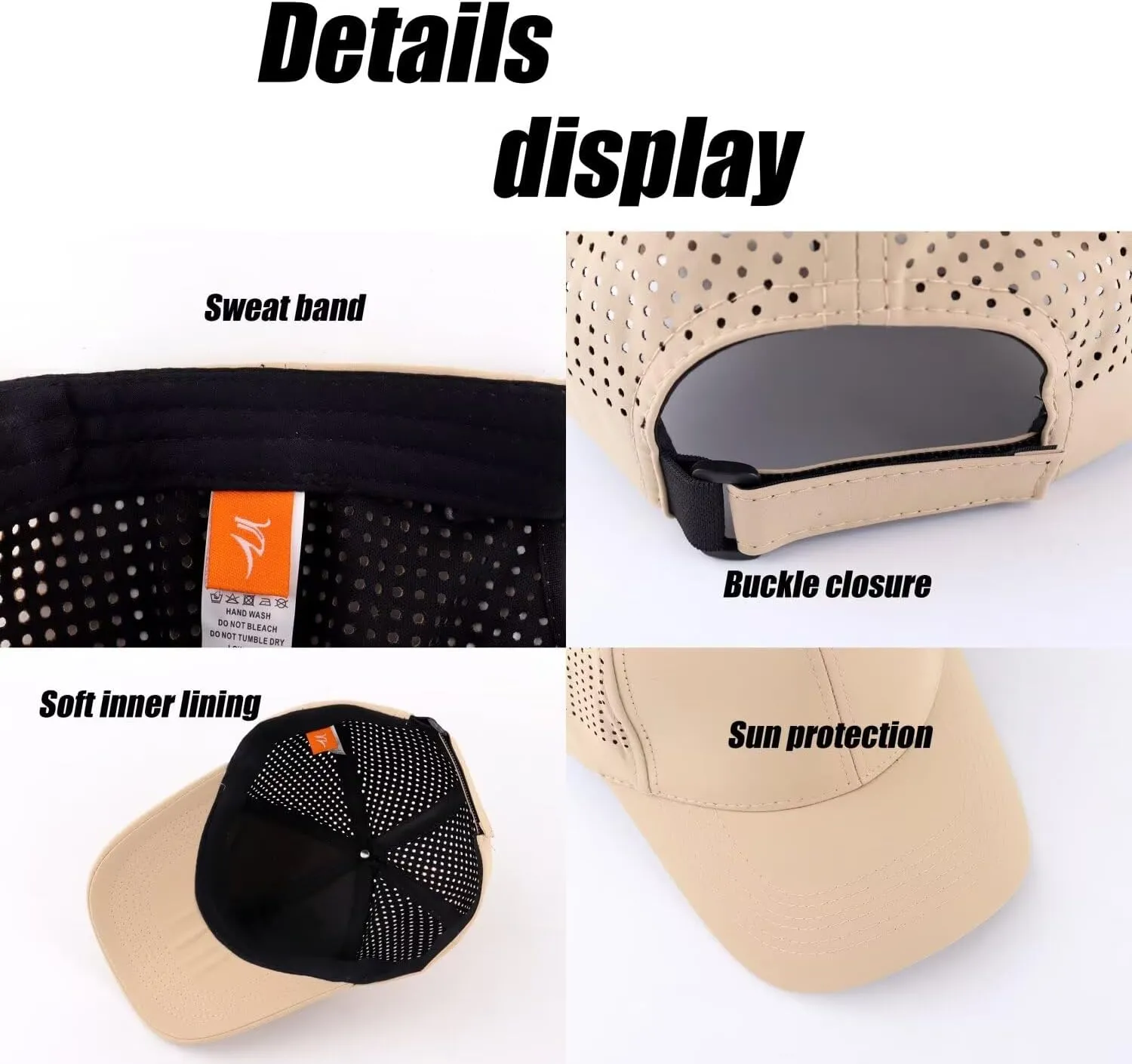 LLmoway Breathable Quick-Dry Baseball Cap UV Protection 6-Panel Ventilated Adjustable Hat Men Women Running Golf Hiking
