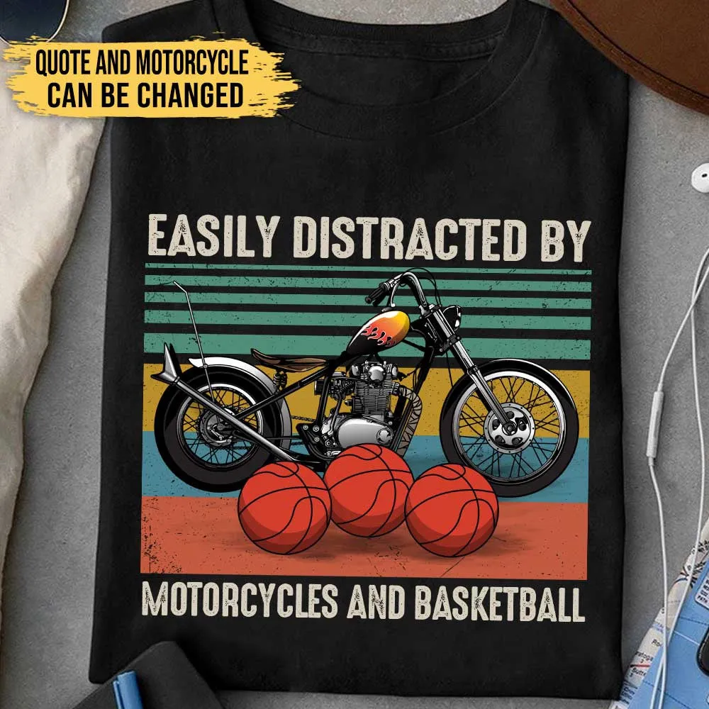 Love Motorcycles And Basketball - Personalized Shirt