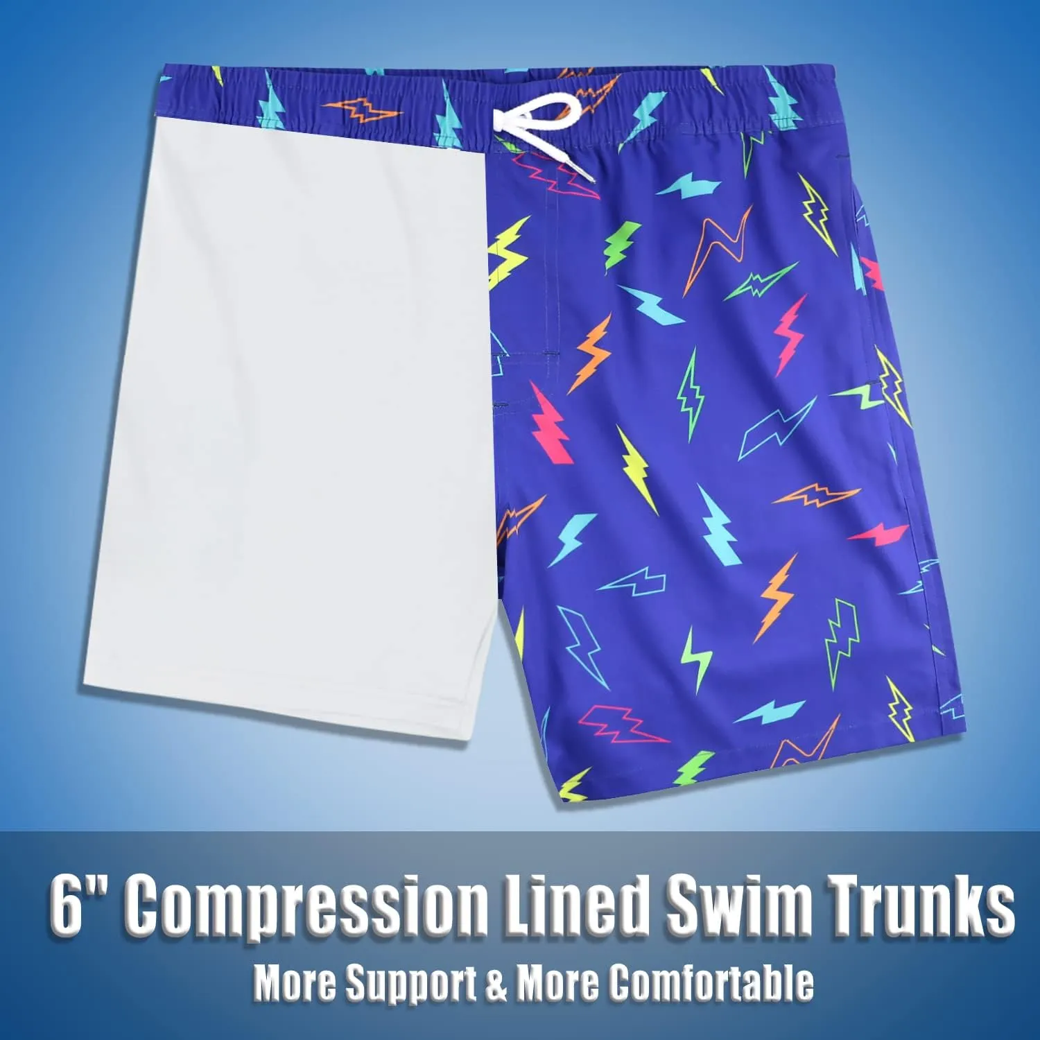 LUCOWEE Boys Swim Trunks with Compression Liner Comfortable Anti-Chafe Swimming Shorts Stretchy UPF Quick Dry Size 3T-20
