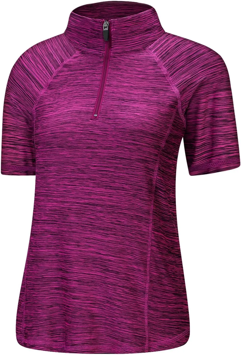LURANEE Women's Short Sleeve Moisture Wicking Athletic Shirts Quarter Zip Pullover