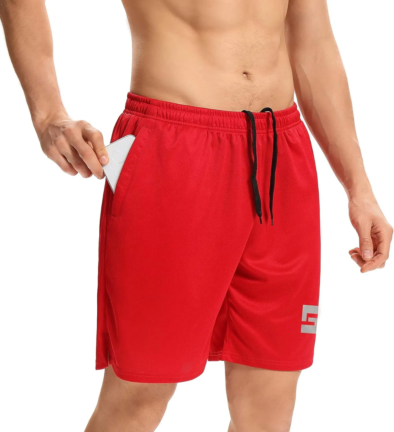 LXNMGO men's 7" Workout Running Shorts Quick Dry Lightweight Athletic Gym Shorts with Zip Pockets