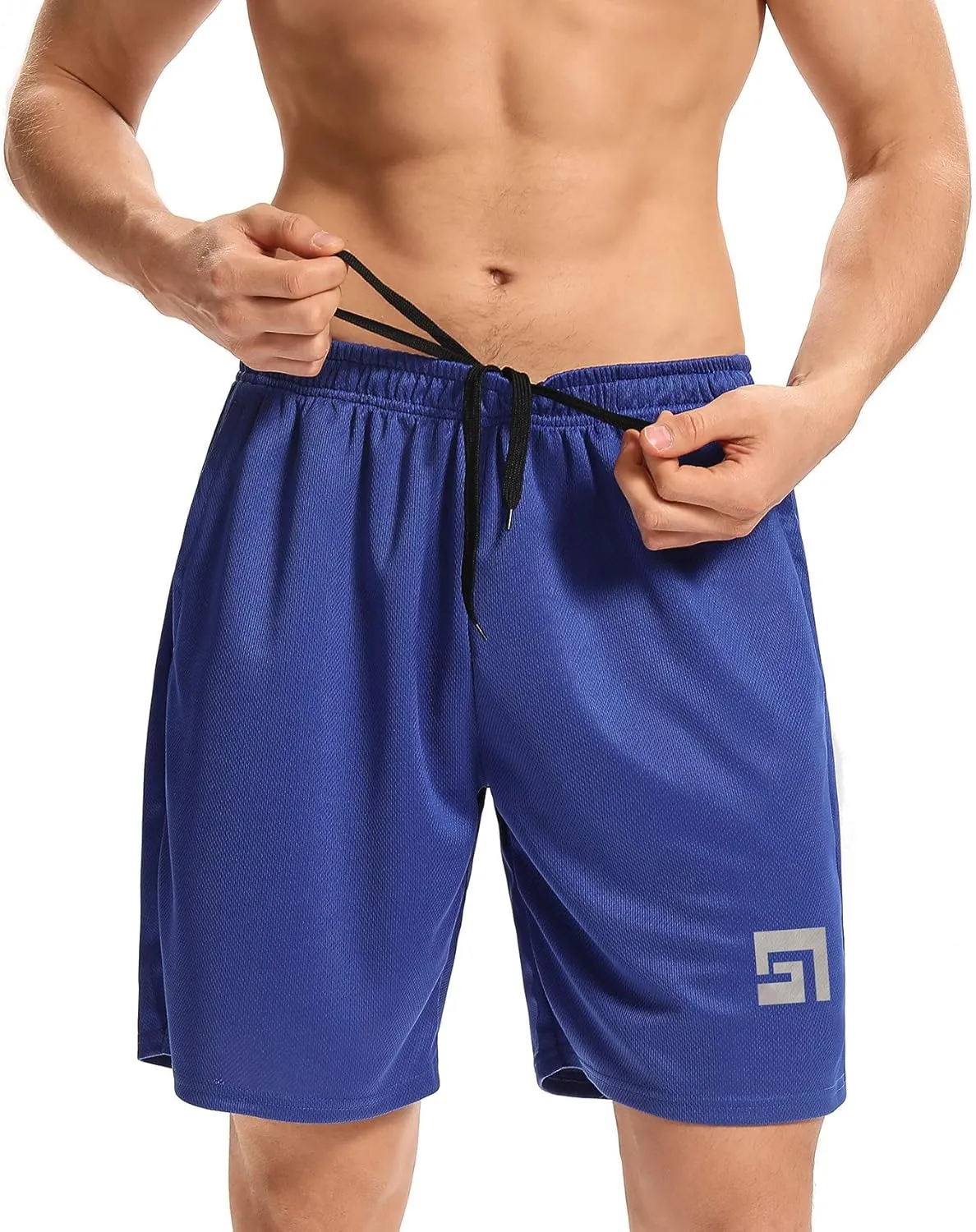 LXNMGO men's 7" Workout Running Shorts Quick Dry Lightweight Athletic Gym Shorts with Zip Pockets