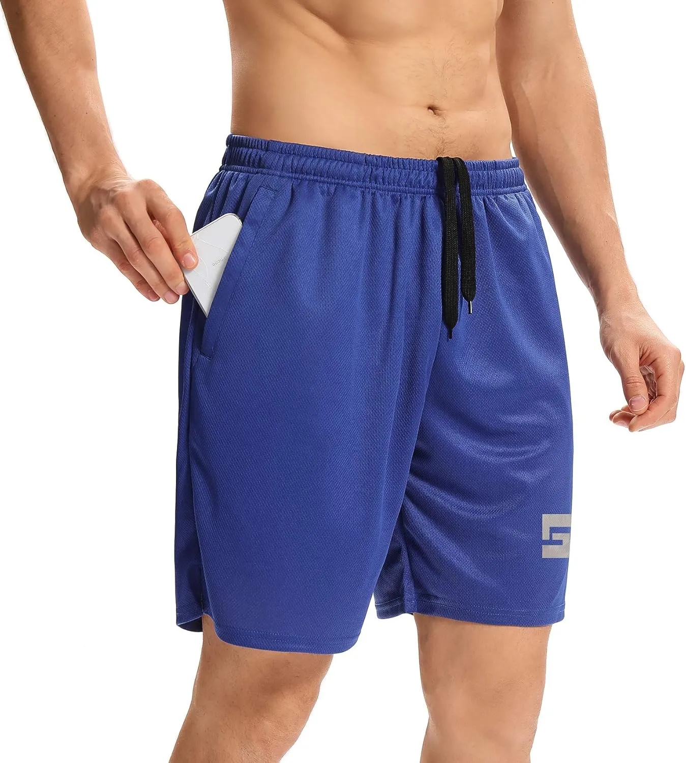 LXNMGO men's 7" Workout Running Shorts Quick Dry Lightweight Athletic Gym Shorts with Zip Pockets
