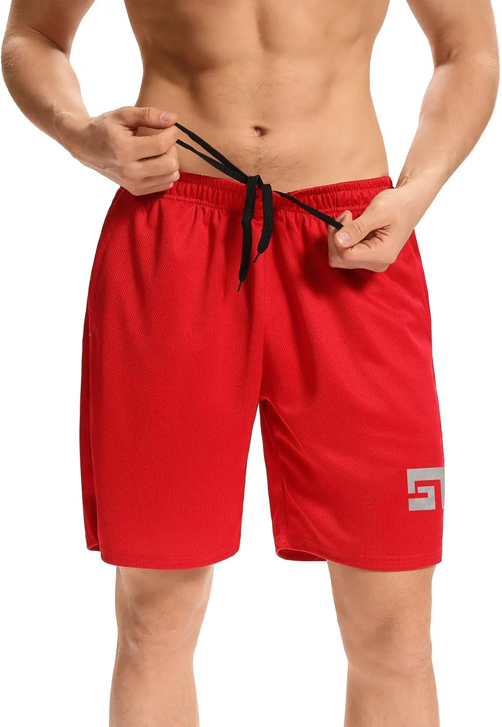 LXNMGO men's 7" Workout Running Shorts Quick Dry Lightweight Athletic Gym Shorts with Zip Pockets