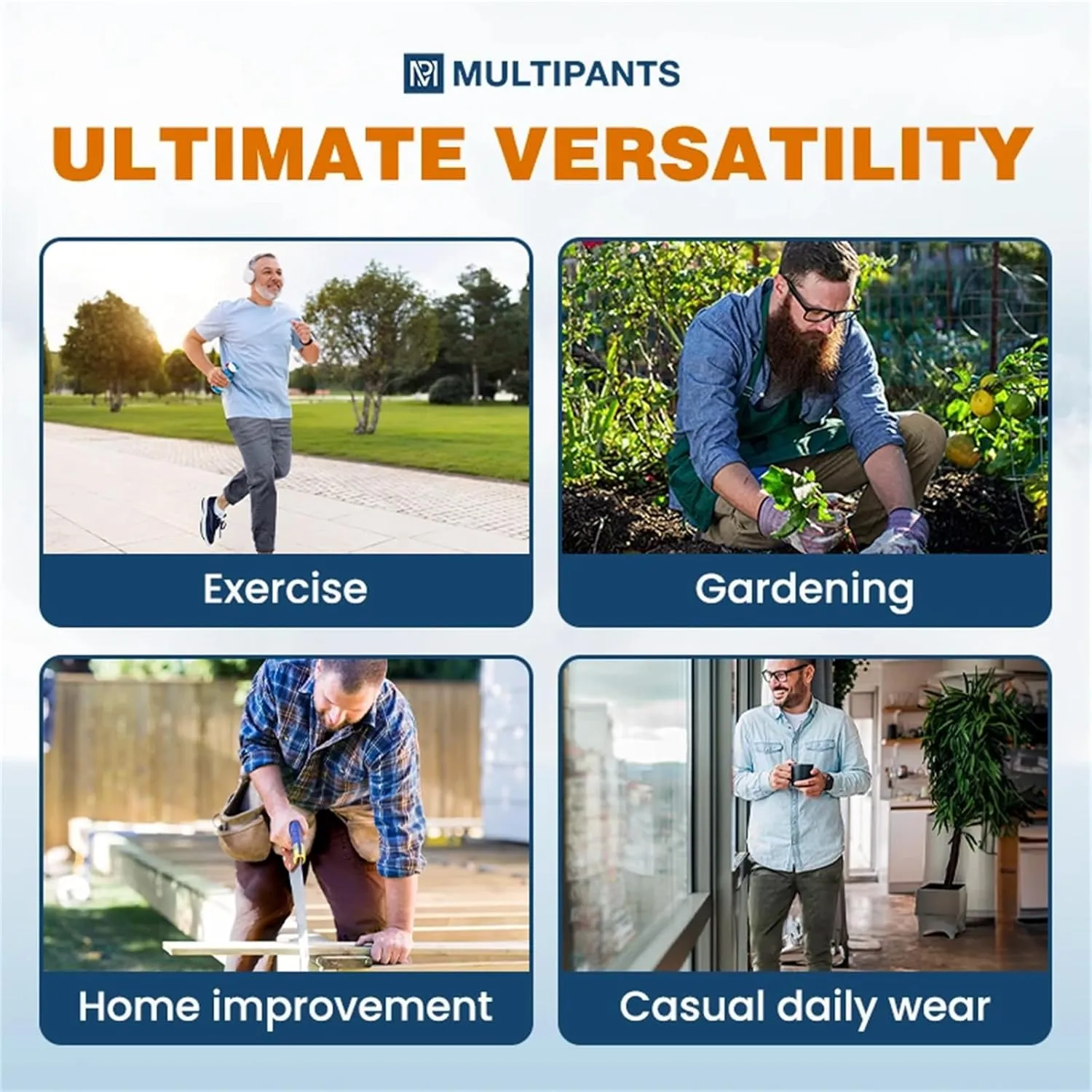 Men Comfy Multi Pants, Mencomfy Multipants - High Stretch Multi-Pocket Cargo Pants