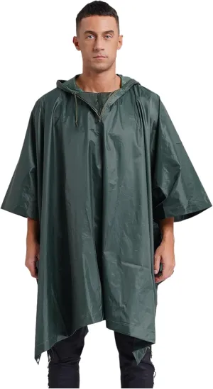 Men Women Adult Rain Poncho Lightweight Waterproof Raincoat Jacket Unisex Lightweight Coat
