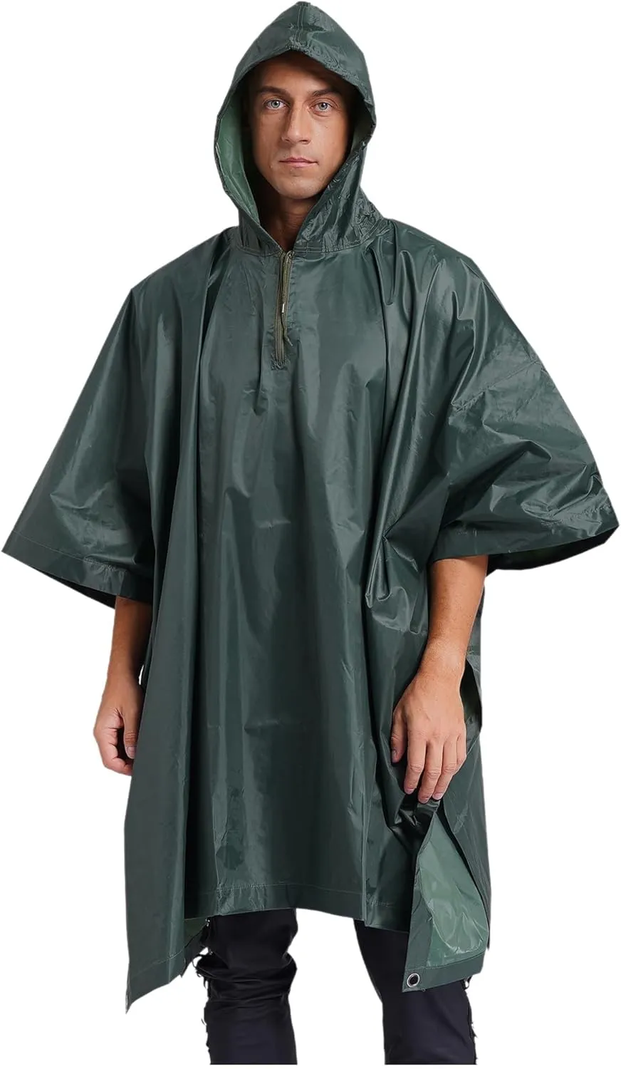 Men Women Adult Rain Poncho Lightweight Waterproof Raincoat Jacket Unisex Lightweight Coat