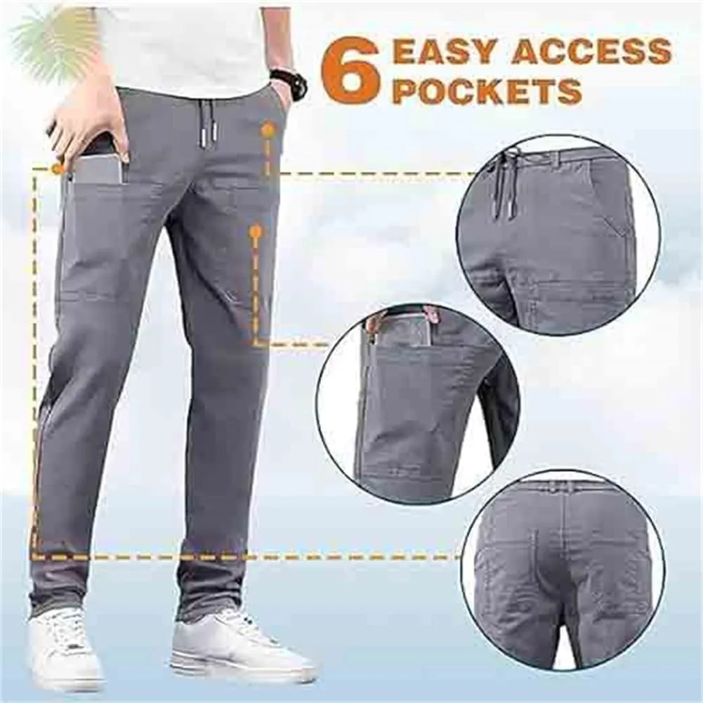 Mencomfy Cargo Pants, Men's High Stretch Multi-Pocket Cargo Pants, Men Comfy High Stretch Pant Multipants Luxury Trousers