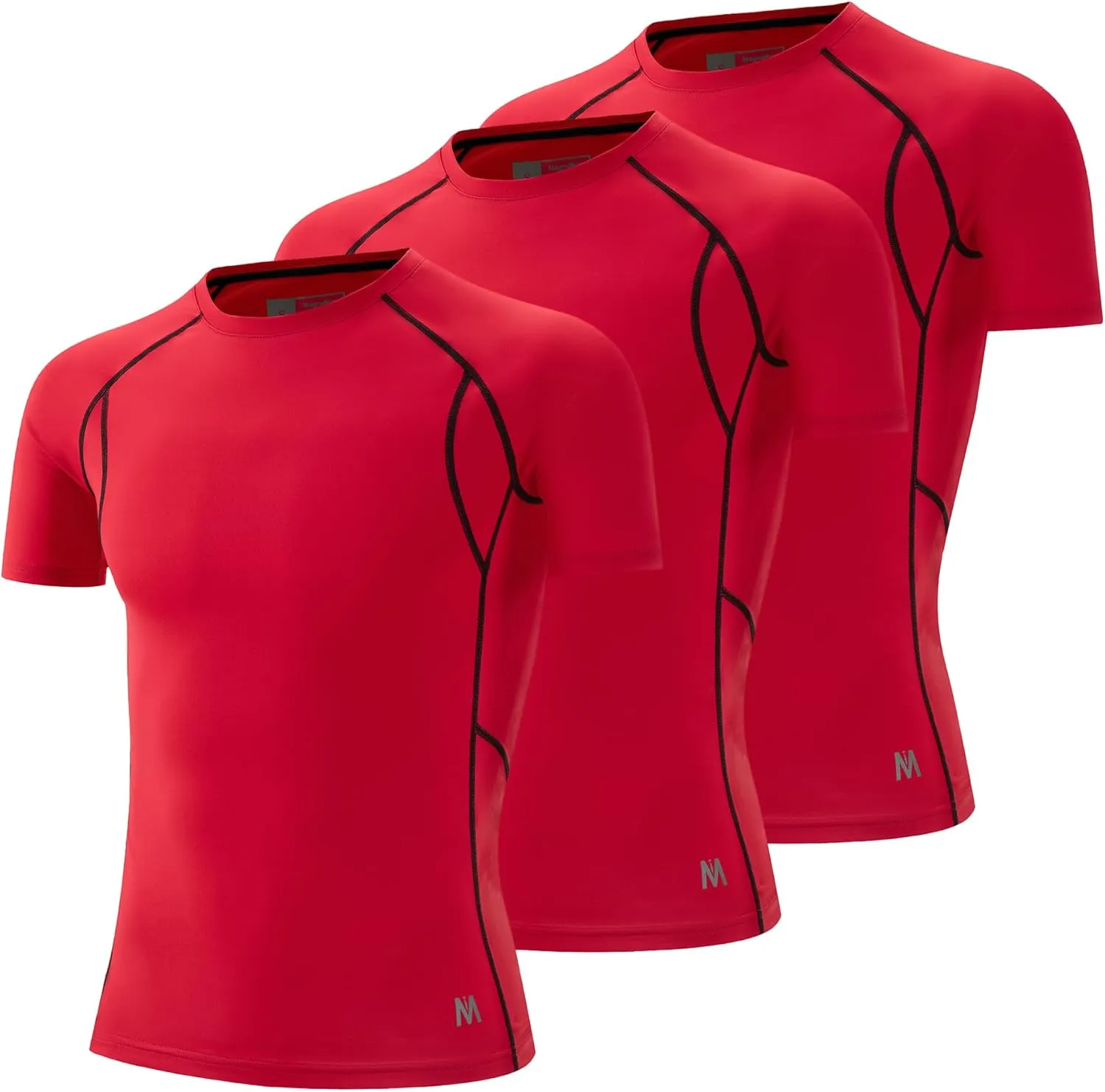 Men's 3-Pack Compression Shirts: Moisture-Wicking, Quick-Dry Baselayer for Gym & Running