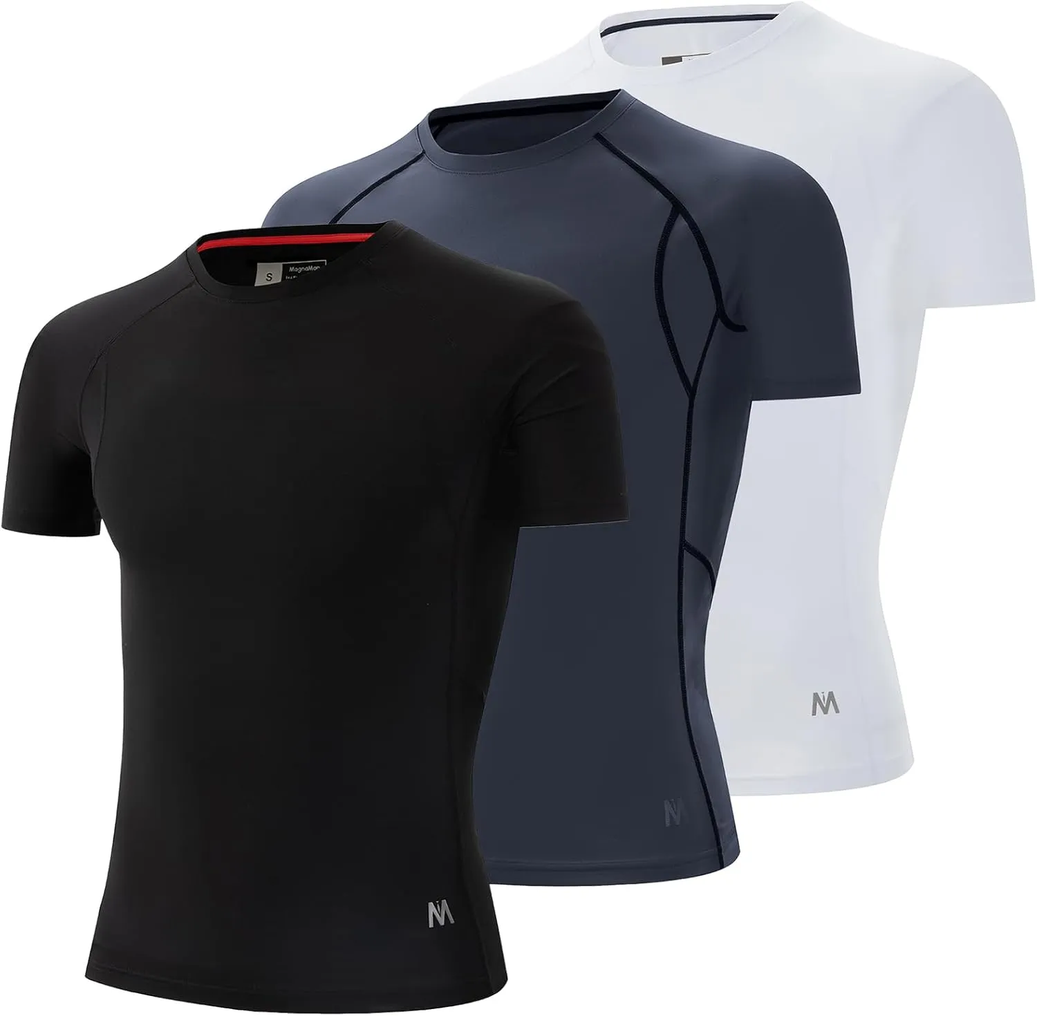Men's 3-Pack Compression Shirts: Moisture-Wicking, Quick-Dry Baselayer for Gym & Running