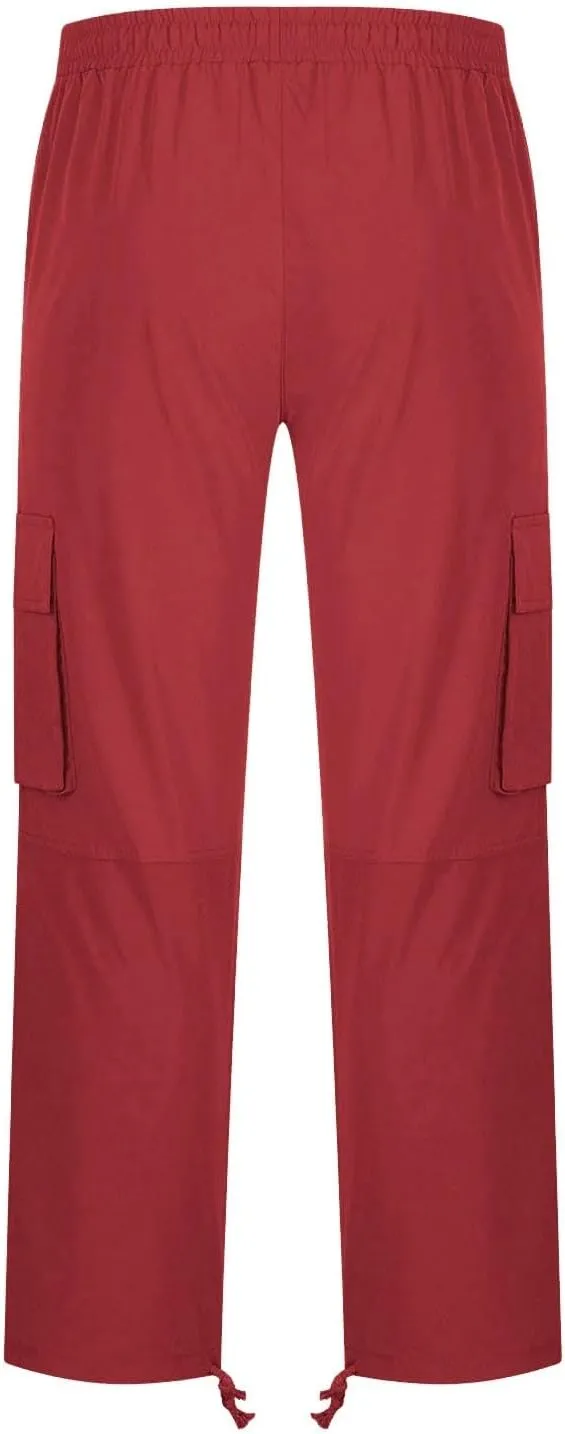 Mens Athletic Sweatpants Mens Casual Waist Color Sports Hat Multi Woven Pocket Foot Rope Casual Hiking Pants Joggers