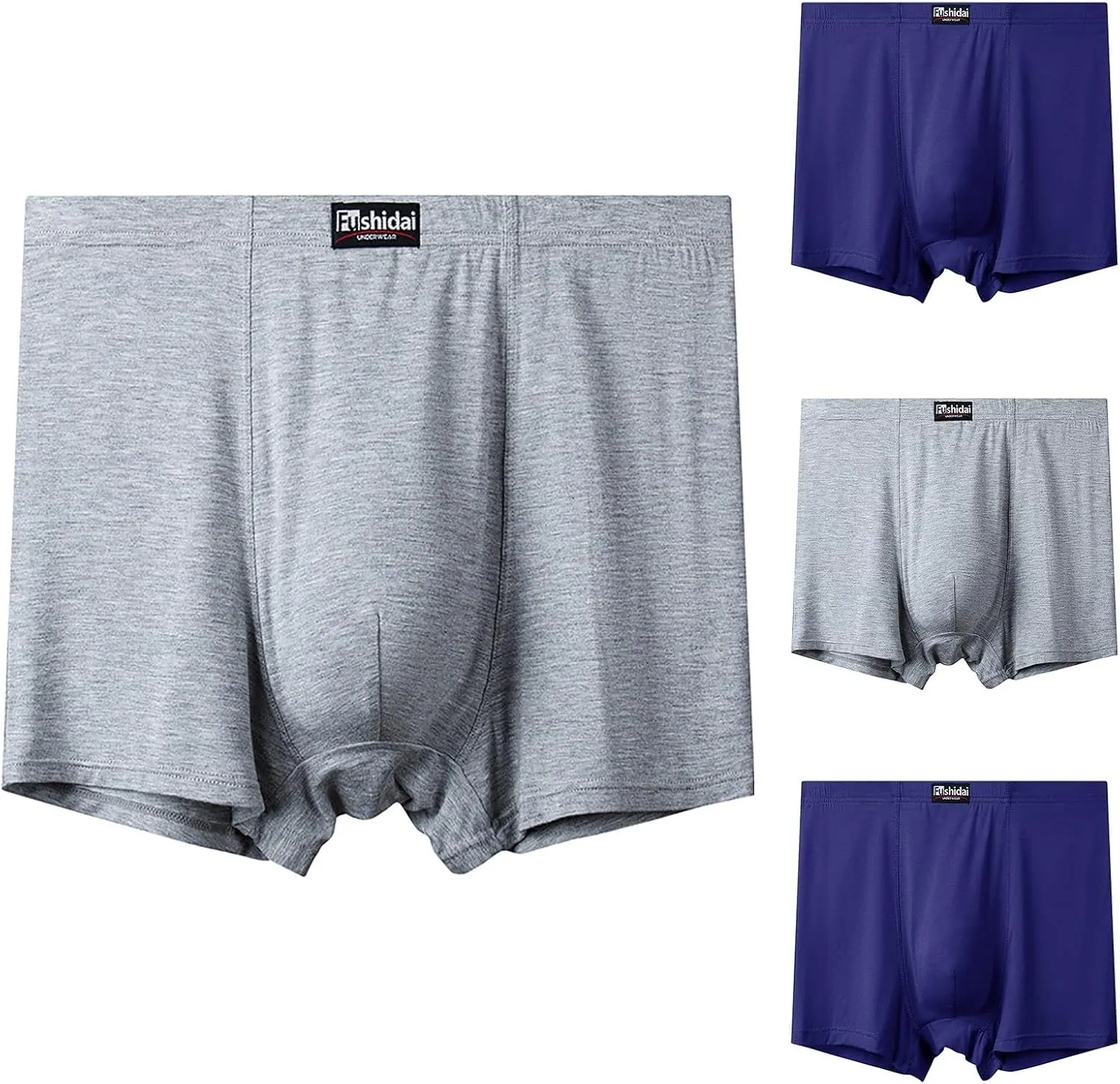 Mens Boxer Briefs Breathable Stretch Underwear Plus-Size Seamless Breathable Boxers Panties Skin-Friendly Briefs