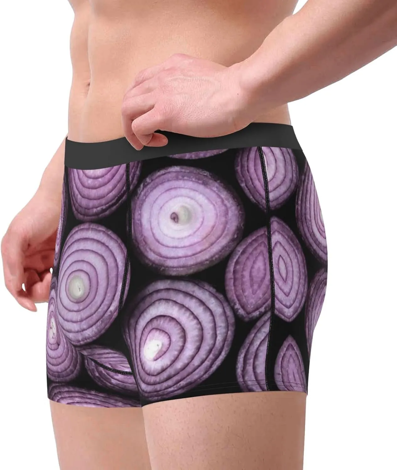 Mens Boxer Briefs Comfortable Breathable Underwear (Onion,)