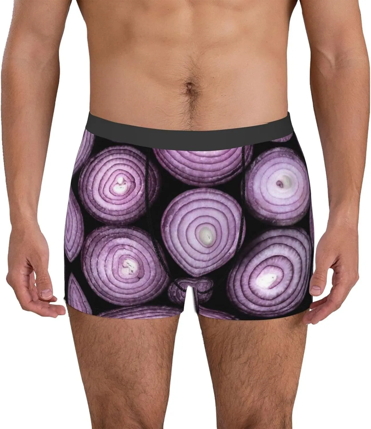 Mens Boxer Briefs Comfortable Breathable Underwear (Onion,)