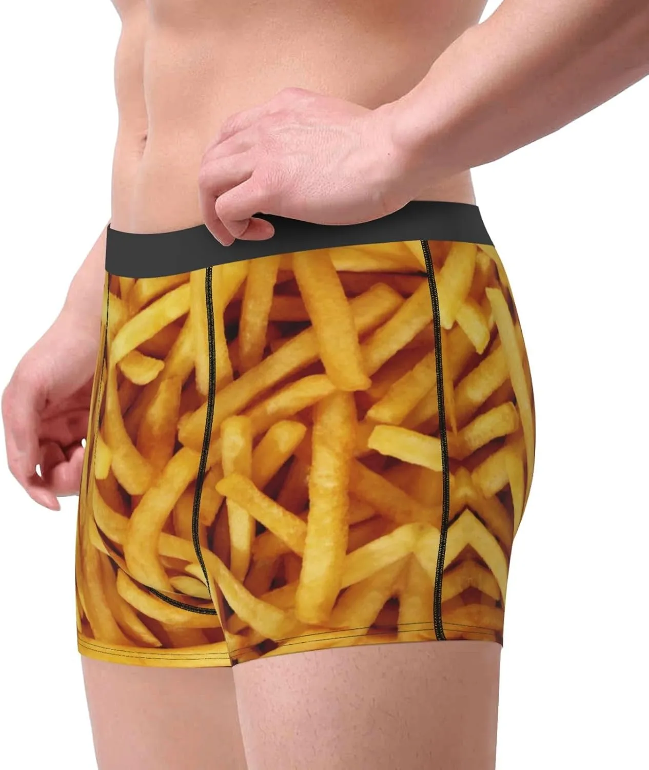 Mens Boxer Briefs Comfortable Breathable Underwear (Popcorn,)