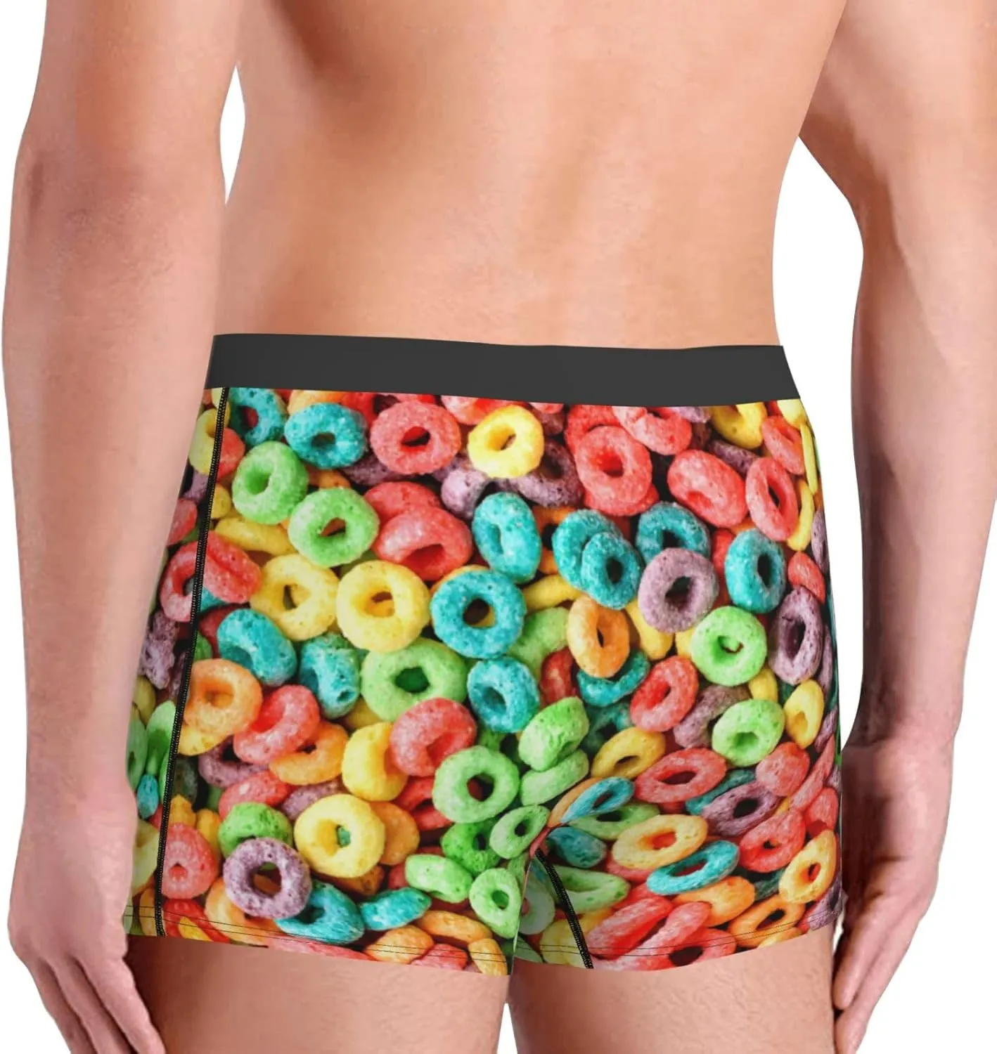 Mens Boxer Briefs Comfortable Breathable Underwear (Popcorn,)