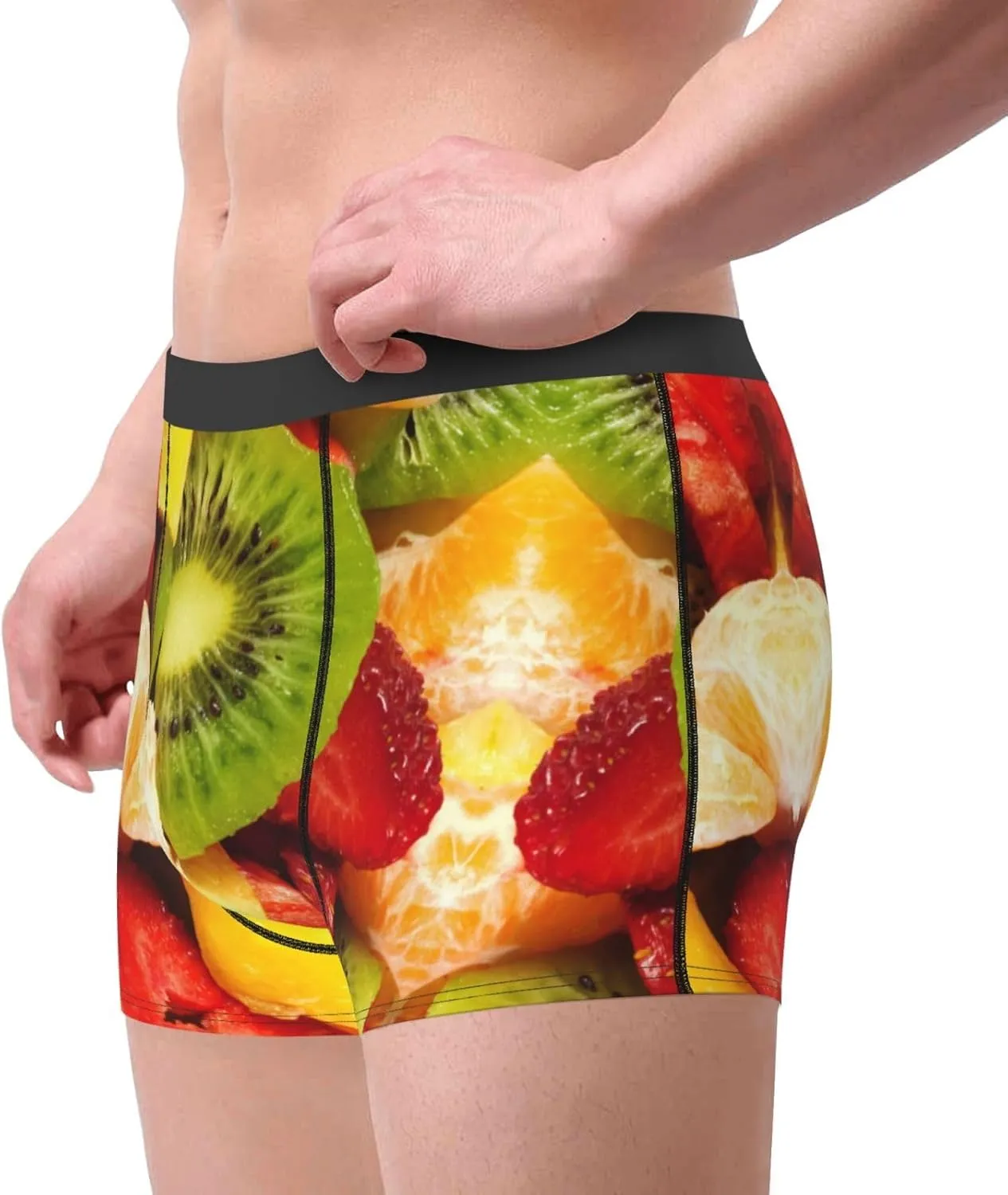 Mens Boxer Briefs Comfortable Breathable Underwear (Popcorn,)