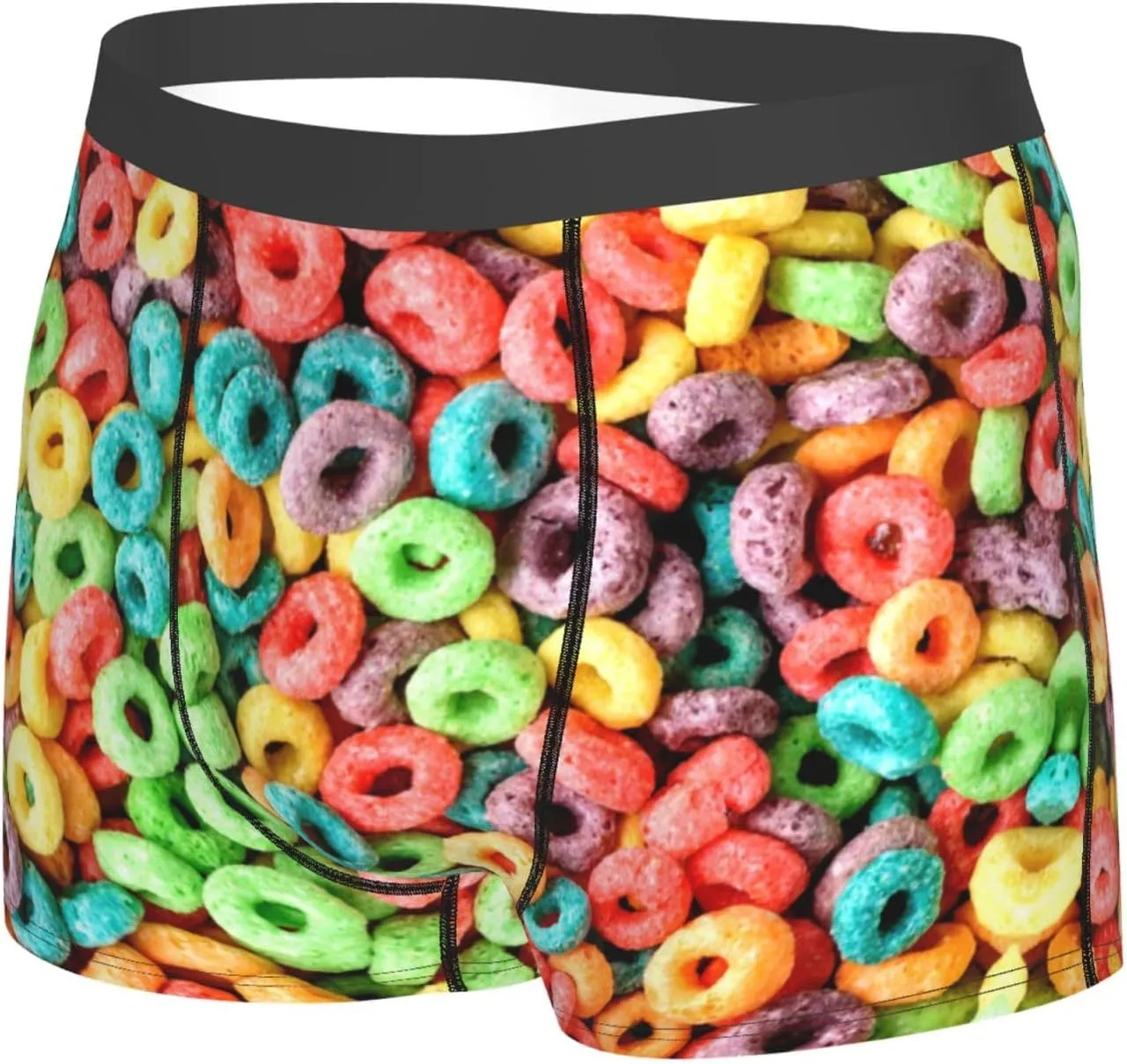Mens Boxer Briefs Comfortable Breathable Underwear (Popcorn,)