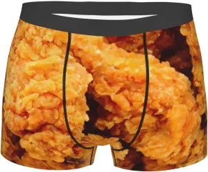 Mens Boxer Briefs Comfortable Breathable Underwear (Popcorn,)
