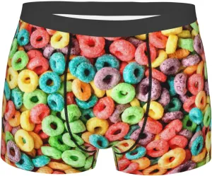 Mens Boxer Briefs Comfortable Breathable Underwear (Popcorn,)