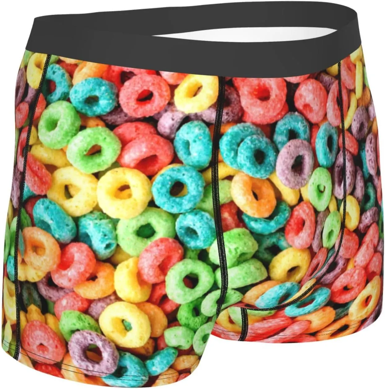 Mens Boxer Briefs Comfortable Breathable Underwear (Popcorn,)