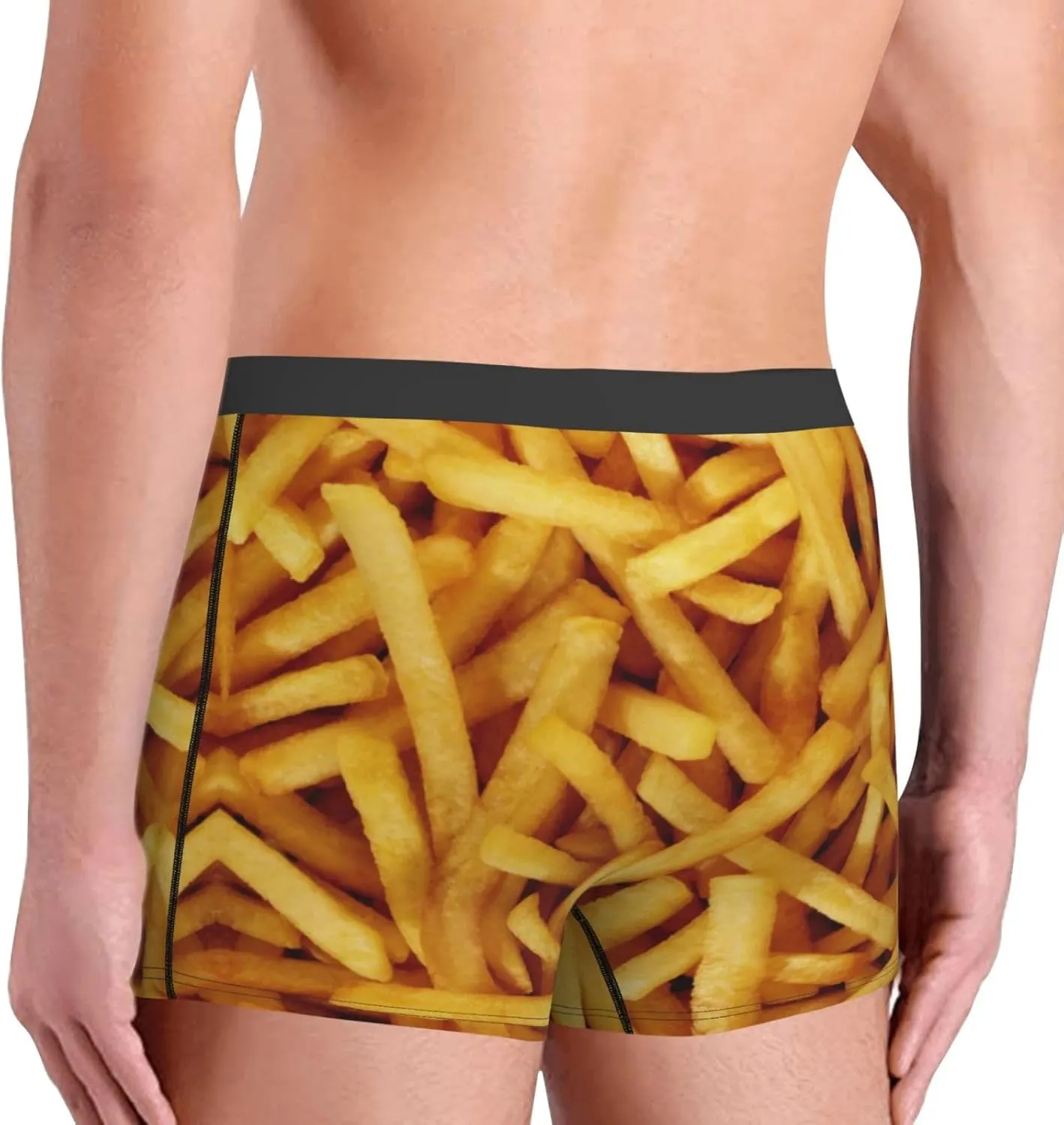Mens Boxer Briefs Comfortable Breathable Underwear (Popcorn,)