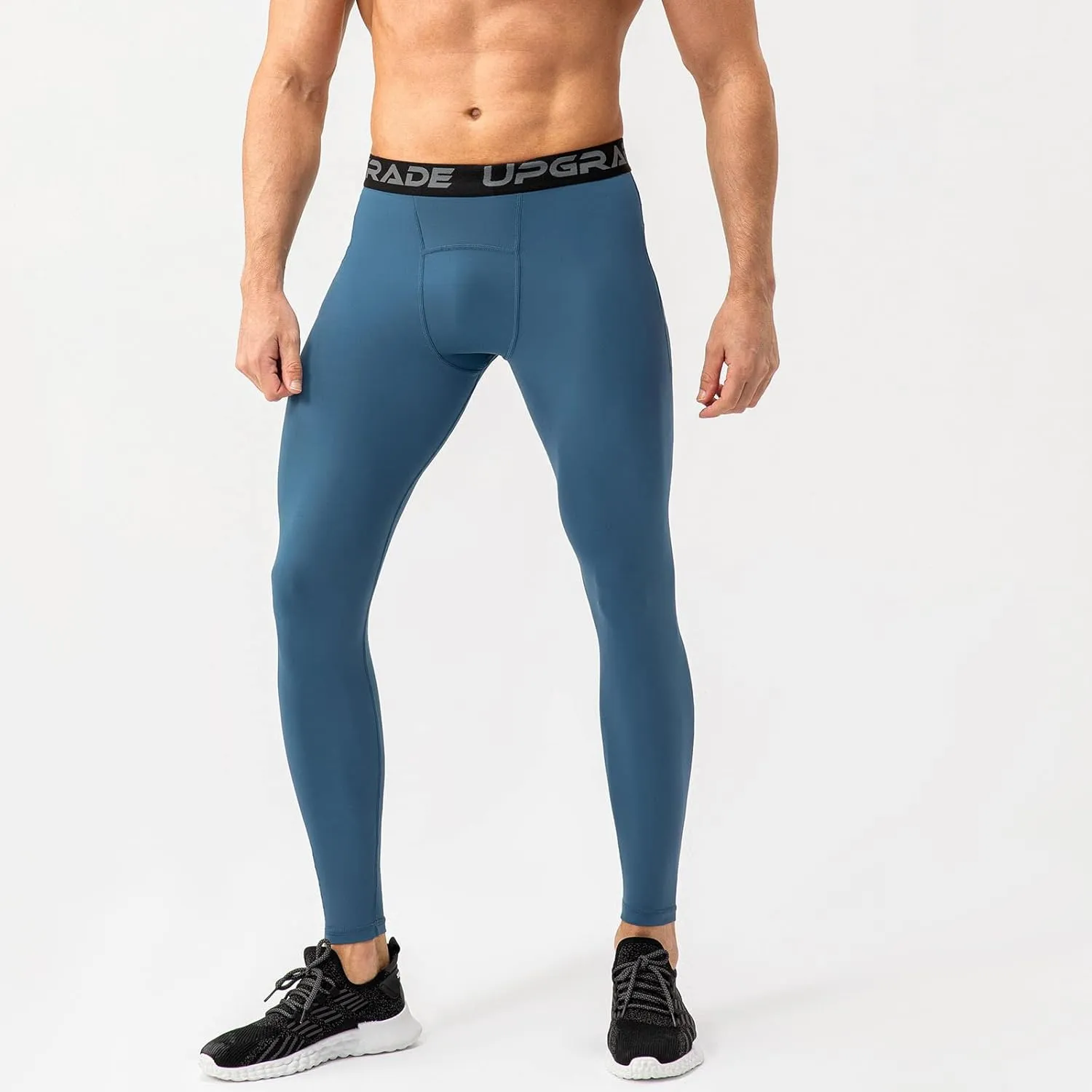 Men's Compression Leggings Athletic Compression Pants with Phone Pockets Running Baselayer Long Johns Workout Pants