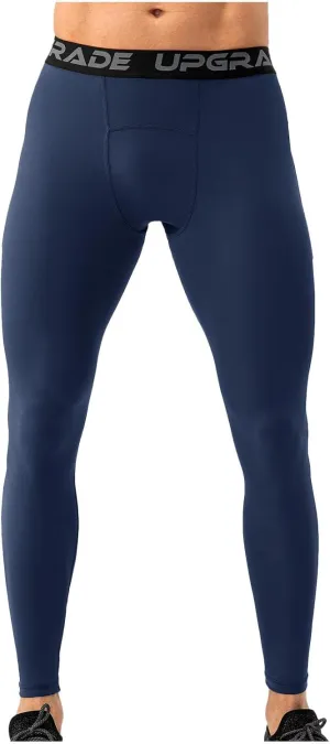 Men's Compression Leggings Athletic Compression Pants with Phone Pockets Running Baselayer Long Johns Workout Pants