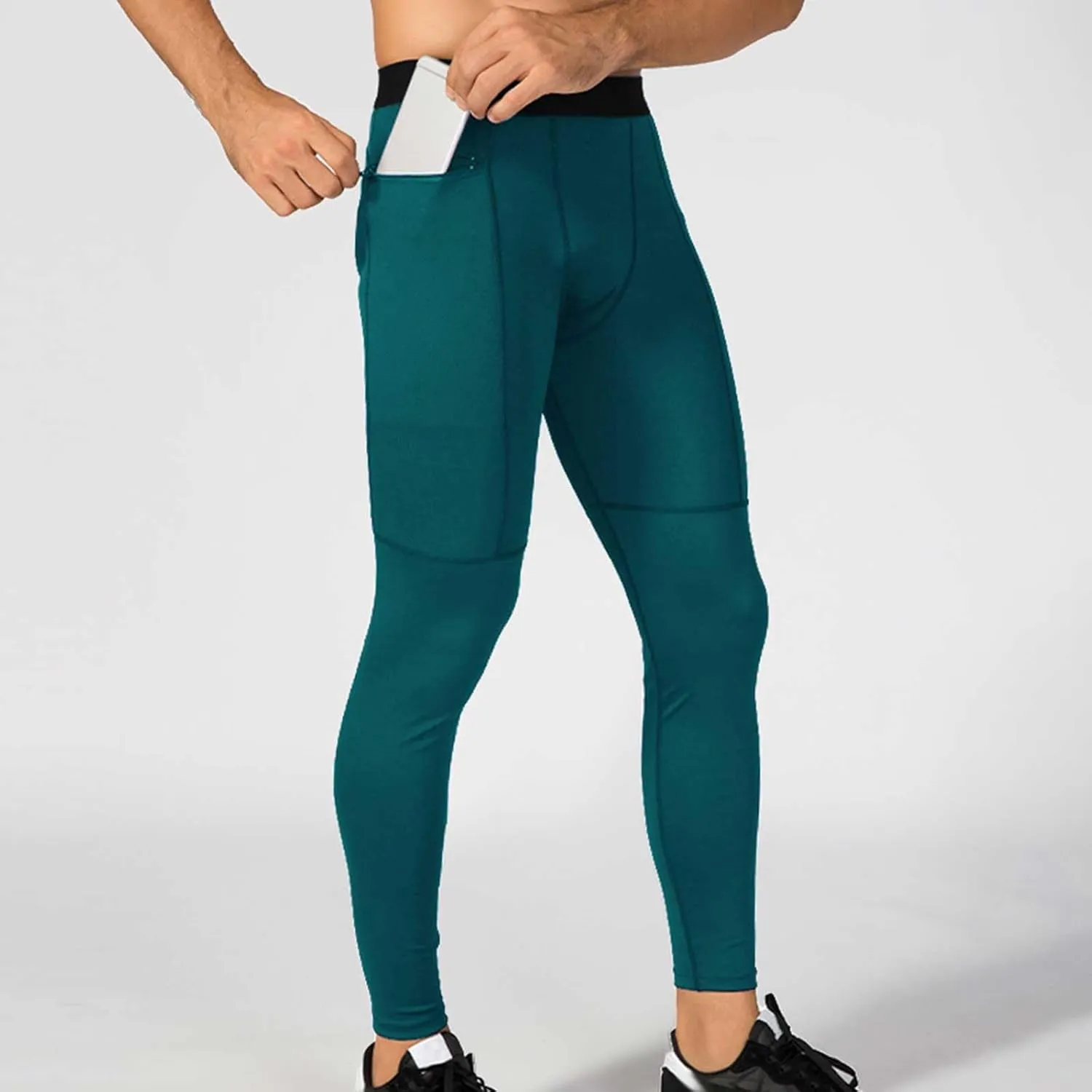 Men's Compression Pants Leggings Athletic Workout Basketball Baselayer Pants Thermal Premium Running Sports Tights