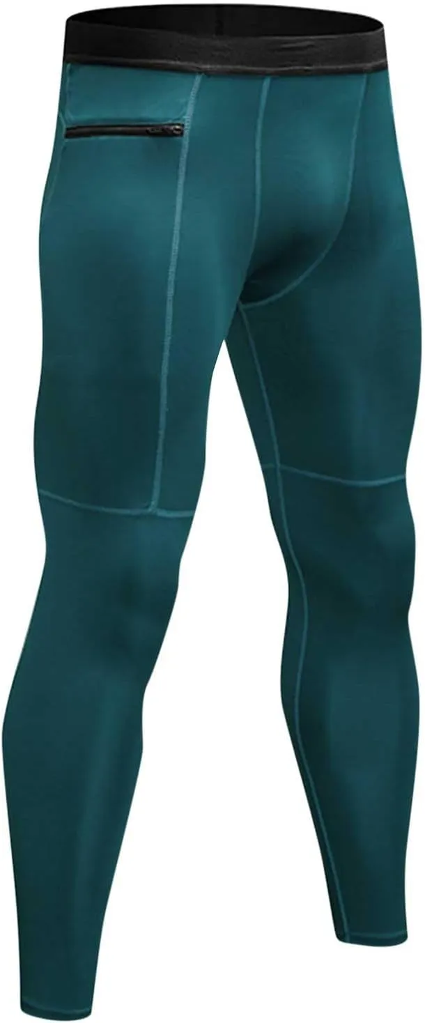 Men's Compression Pants Leggings Athletic Workout Basketball Baselayer Pants Thermal Premium Running Sports Tights