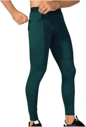 Men's Compression Pants Leggings Athletic Workout Basketball Baselayer Pants Thermal Premium Running Sports Tights