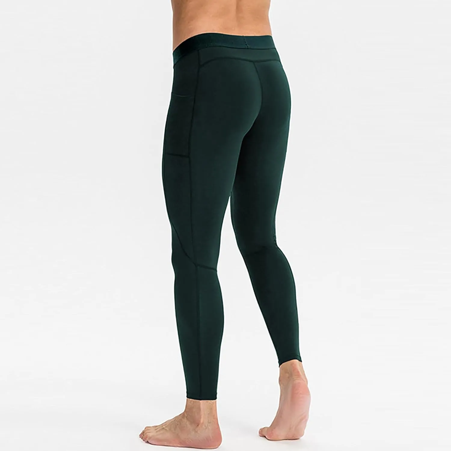 Men's Compression Pants, Performance Athletic Sports Leggings Baselayer Workout Tights for Running Yoga with Pockets