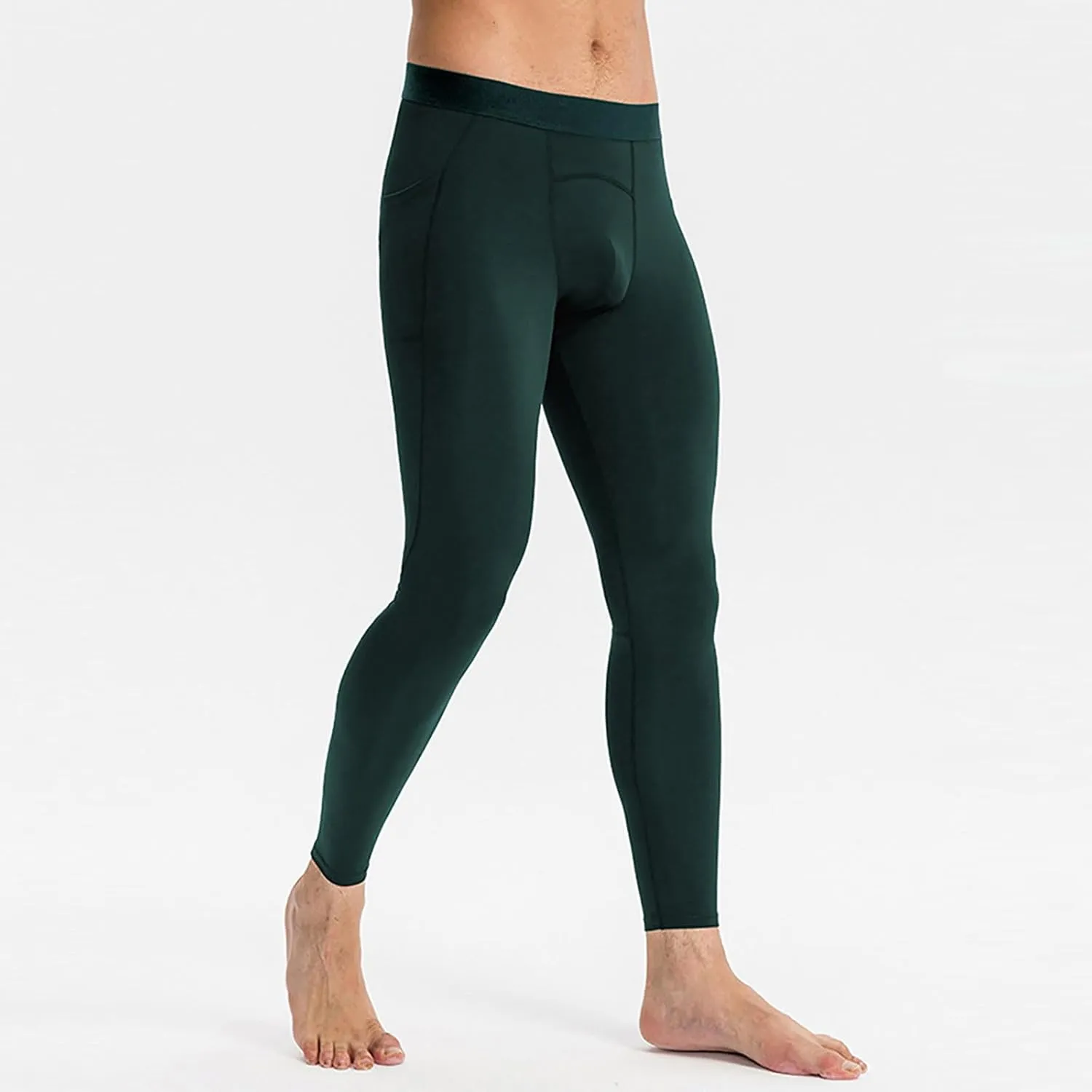 Men's Compression Pants, Performance Athletic Sports Leggings Baselayer Workout Tights for Running Yoga with Pockets