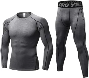 Mens Compression Set Compression Shirts and Pants Men Sports Workout Running Leggings Base Layer Athletic