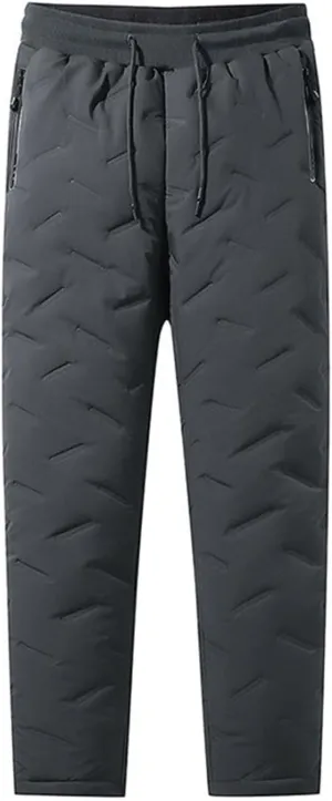 Men's Fleece Lined Sweatpants High Comfort Straight Leg Casual Pants Sherpa Lined Sweatpants Fleece Work Pants Men