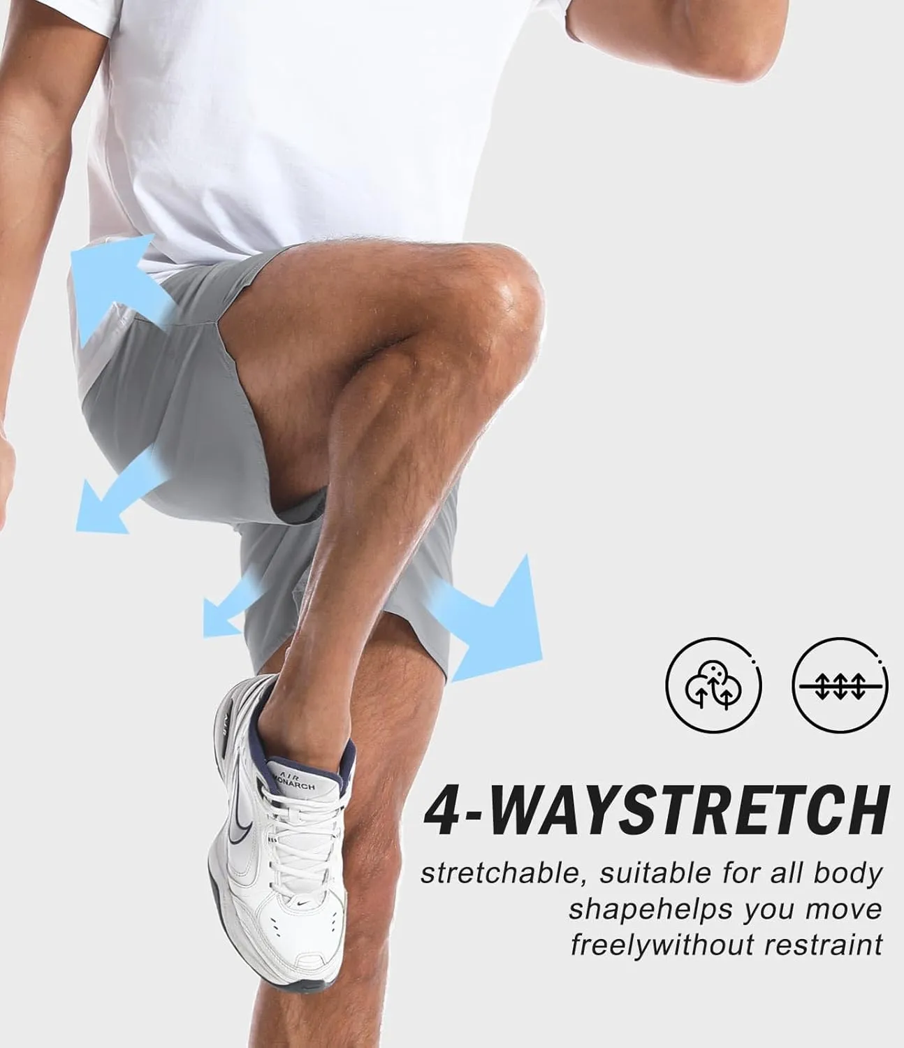 Men's Gym Workout Shorts with Zipper Pockets - 5" Lightweight Running Athletic Shorts Bodybuilding Training