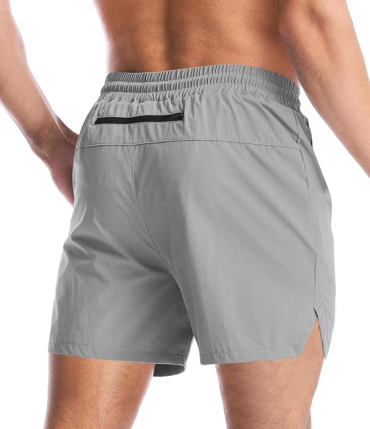 Men's Gym Workout Shorts with Zipper Pockets - 5" Lightweight Running Athletic Shorts Bodybuilding Training