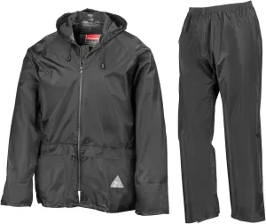 Men's Heavyweight Waterproof Jacket Long Sleeve Raincoat XX-Large Black