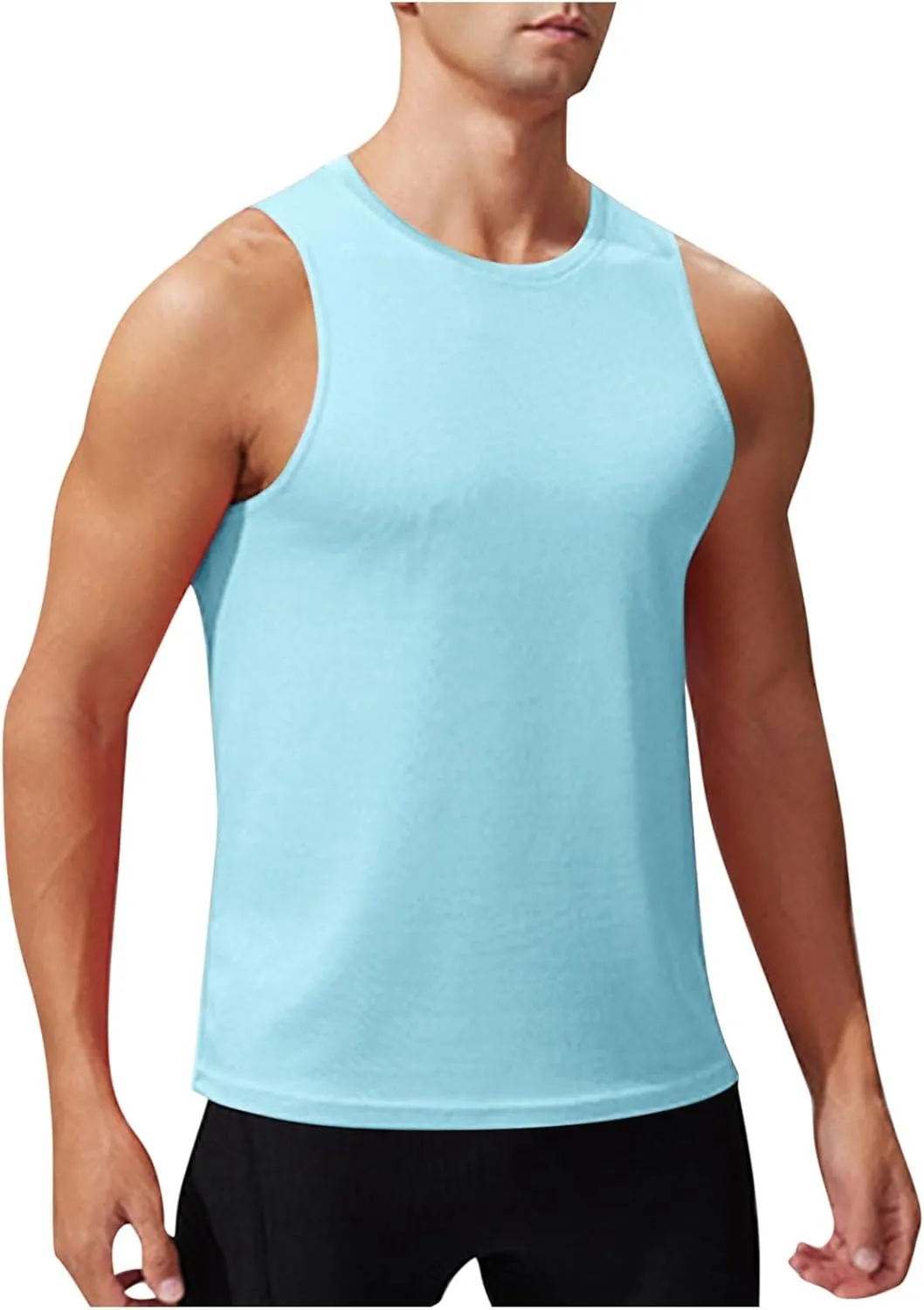 Mens Quick Dry Tank Tops Summer Gym Bodybuilding Muscle T Shirts Casual Sleeveless Sports Running Training Tees