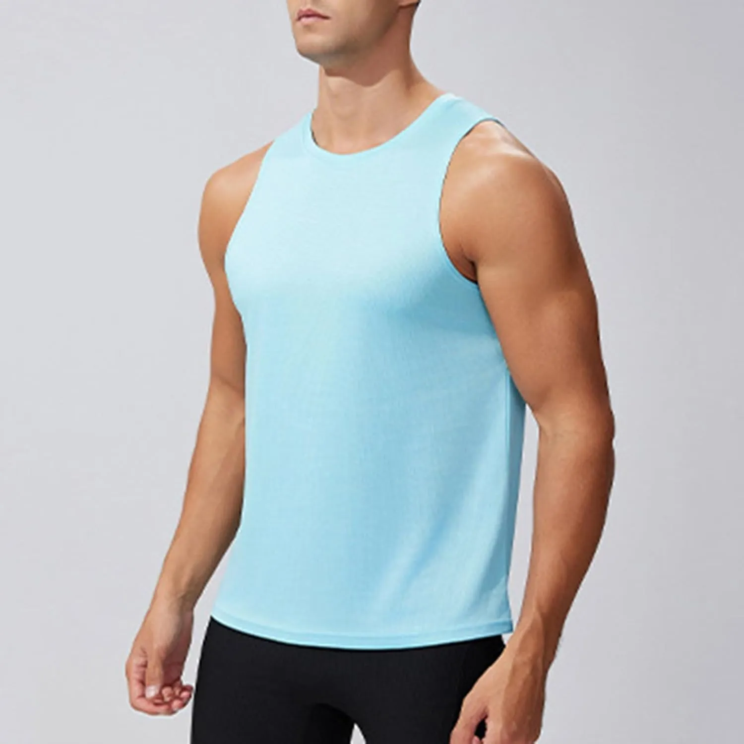Mens Quick Dry Tank Tops Summer Gym Bodybuilding Muscle T Shirts Casual Sleeveless Sports Running Training Tees