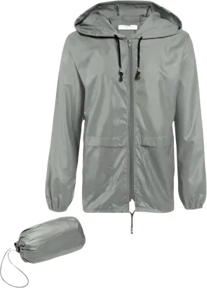Men's Rain Jacket with Hood Waterproof Lightweight Packable Raincoat,Lightweight Jacket Women (Gray,3XL)