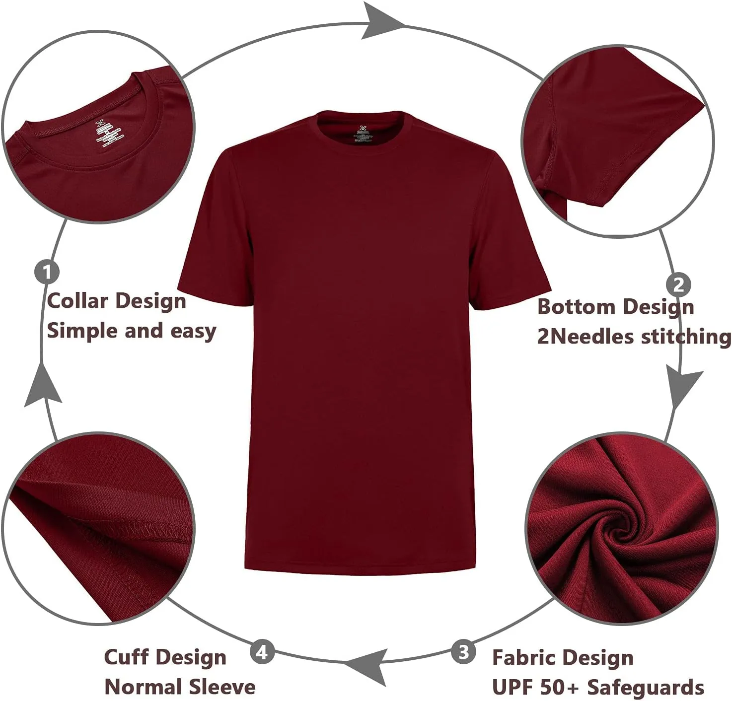 Men's Short Sleeve T-Shirt Quick Dry UPF 50  Athletic Running Workout Fishing Hiking Tops Performance Shirts