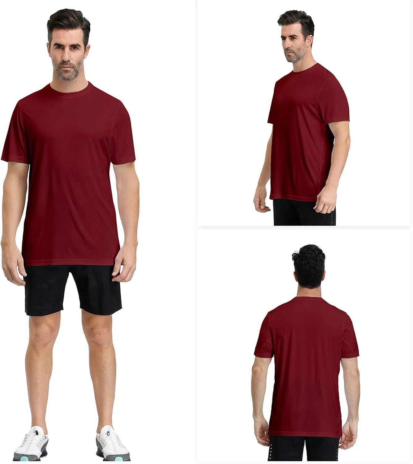 Men's Short Sleeve T-Shirt Quick Dry UPF 50  Athletic Running Workout Fishing Hiking Tops Performance Shirts