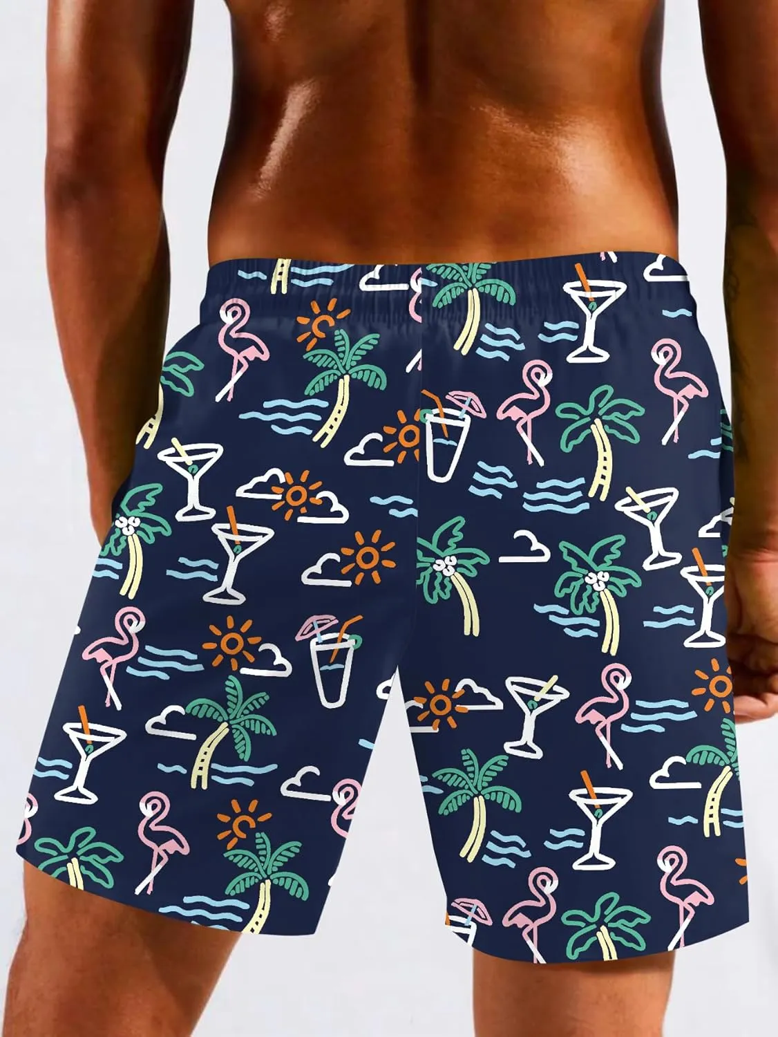 Men's Swim Trunk with Compression Liner Quick Dry Board Shorts