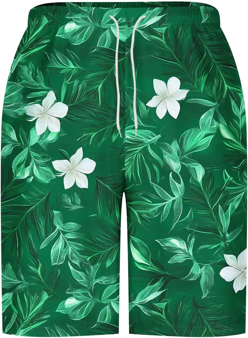 Mens Swim Trunks Linen Shorts Casual Cotton Elastic Waist Drawstring Summer Beach Vacation Shorts with Pockets