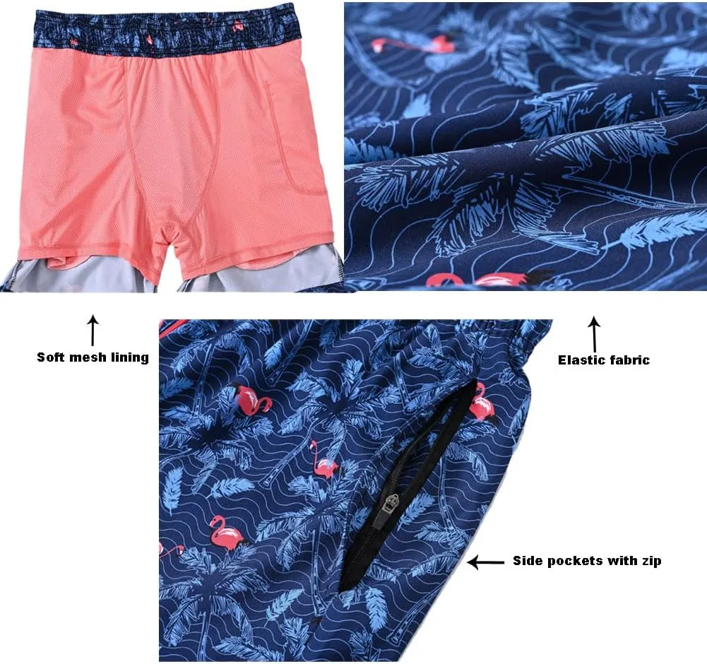 Men's Swim Trunks Quick Dry with Mesh Lining and Pockets