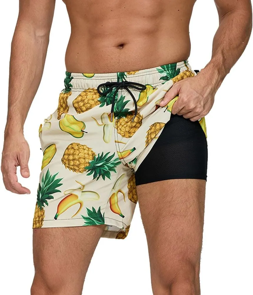 Men's Swim Trunks Quick Dry with Mesh Lining and Pockets